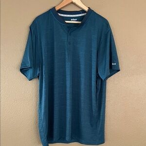 Prince Men's‎ XXL Teal Heather 3 Button Shirt